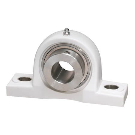 Iptci Pillow Block Ball Bearing Unit, 1.375 in Bore, Thermoplastic Hsg, Stainless Insert, Ecc.Collar Lock SNATP207-22